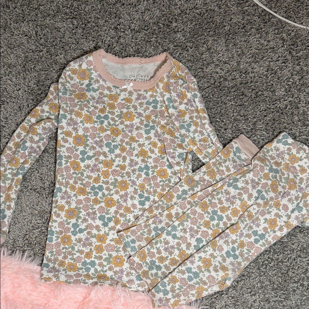 Toddler Floral Pajama Set - Pink, Yellow, and Green